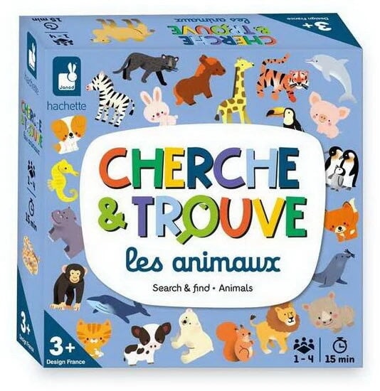 Jeu cherche et trouve Les animaux Janod Mlle et Coco