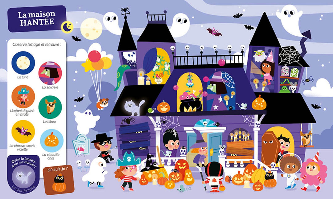 Livre cherche et trouve des tout-petits Halloween Auzou Mlle et Coco