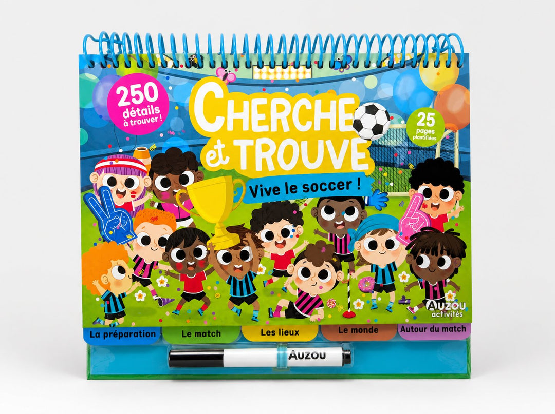 Cahier activités Cherche et Trouve Vive le soccer Auzou éditions