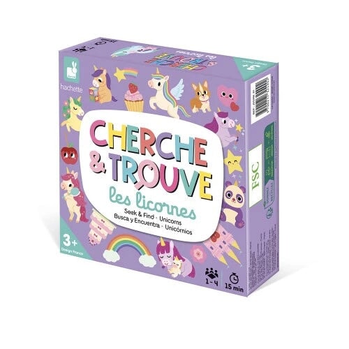 jeu de cherche et trouve licorne Janod Mlle et Coco