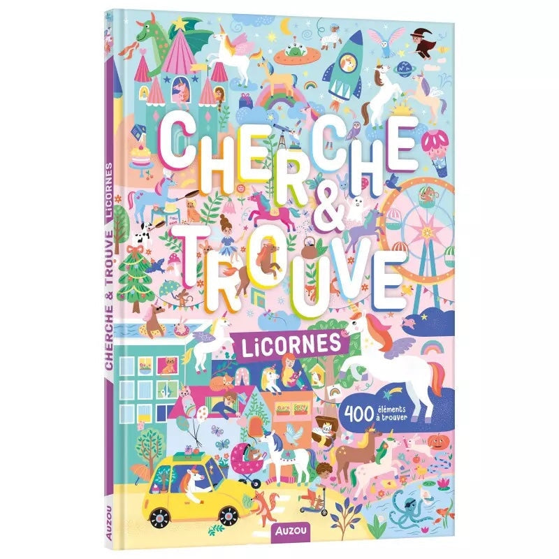 cherche et trouve licorne auzou livre activité  enfant 