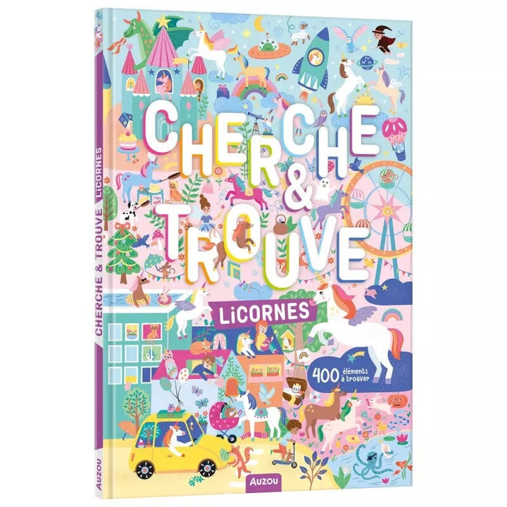cherche et trouve licorne auzou livre activité  enfant 