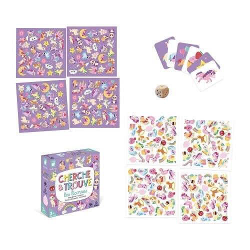 jeu de cherche et trouve licorne Janod Mlle et Coco