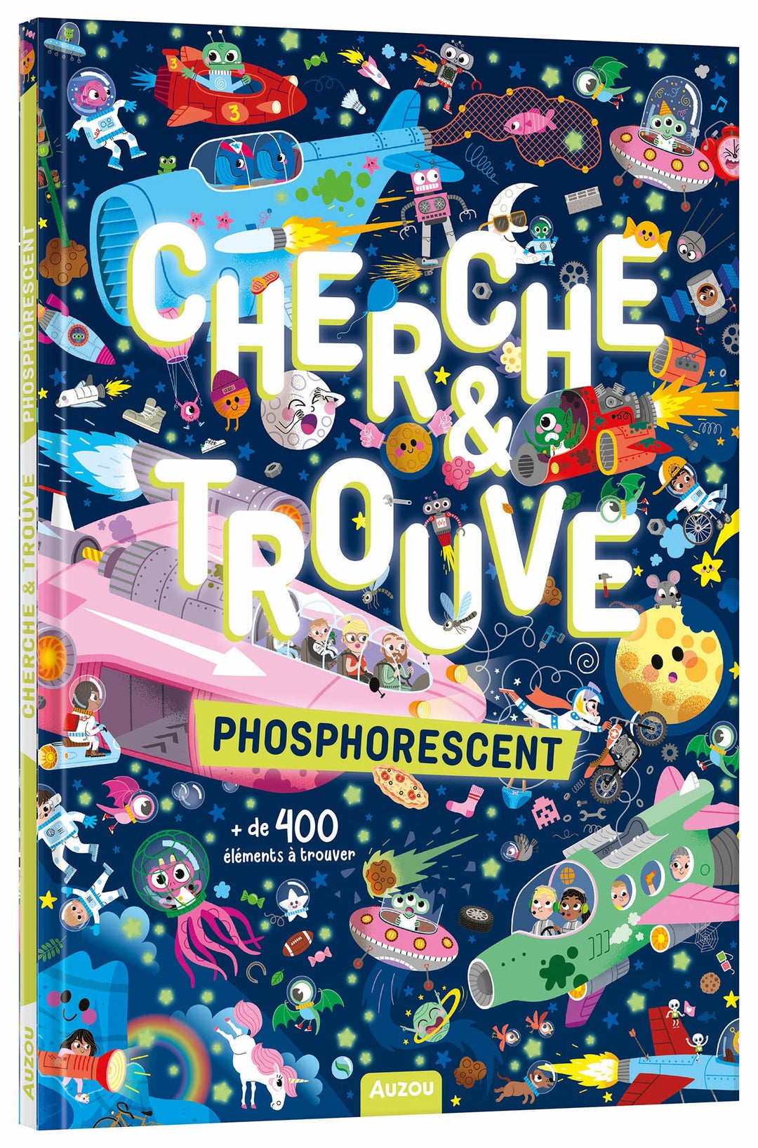 Livre cherche et trouve phosphorescent Auzou Éditions Mlle et Coco