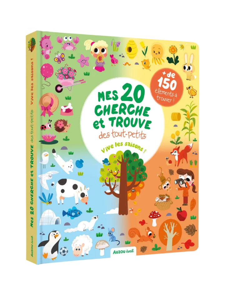 Livre Mes 20 cherche et trouve des tout-petits : Vive les saisons ! Auzou éditions Mlle et Coco