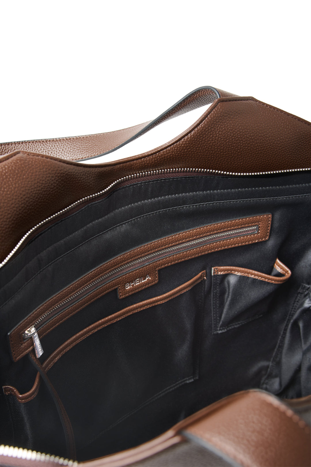Sac fourre-tout en cuir Vegan Sheila chocolat Lambert