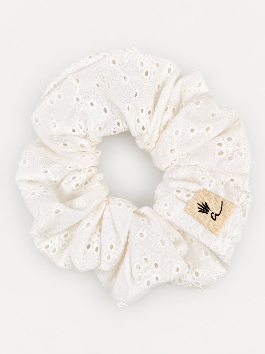 Chouchou effet broderie Blanc Ananas Mlle et Coco