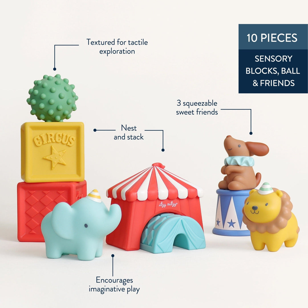 Jeu éveil sensoriel Itzy blocks cirque Itzy Ritzy