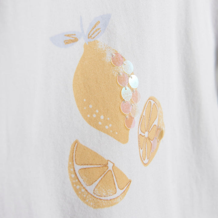 T-shirt citron blanc Creamie Mlle et Coco vêtement enfant