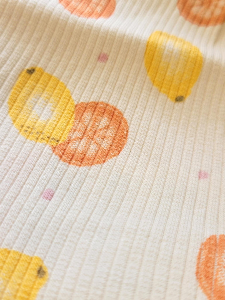 chandail Minymo citron pamplemousse manches courtes Mlle et Coco