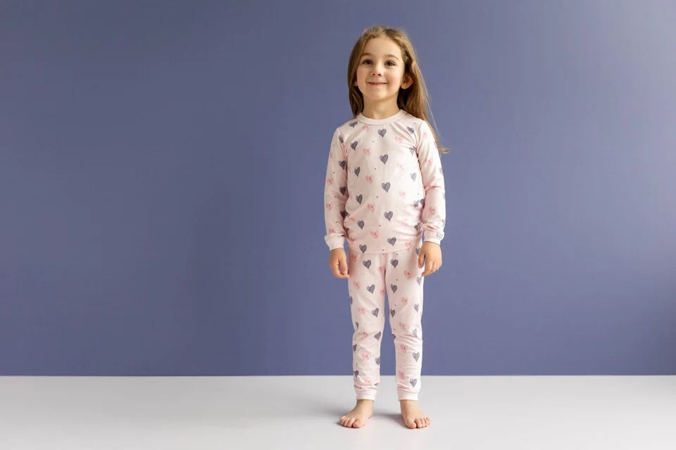 Pyjama tencel deux pièces cours rose et mauve Coccoli Mlle et Coco