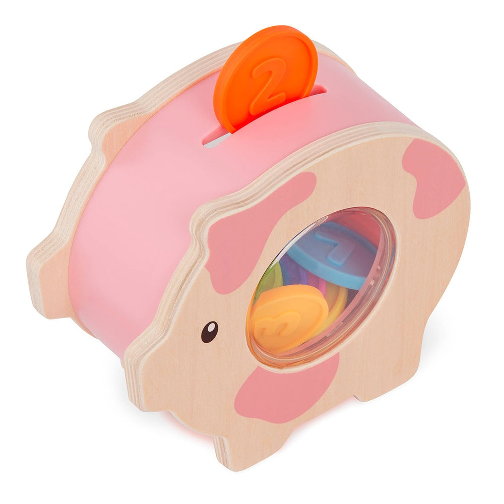jouet tirelire bois cochon Battat education Mlle et Coco