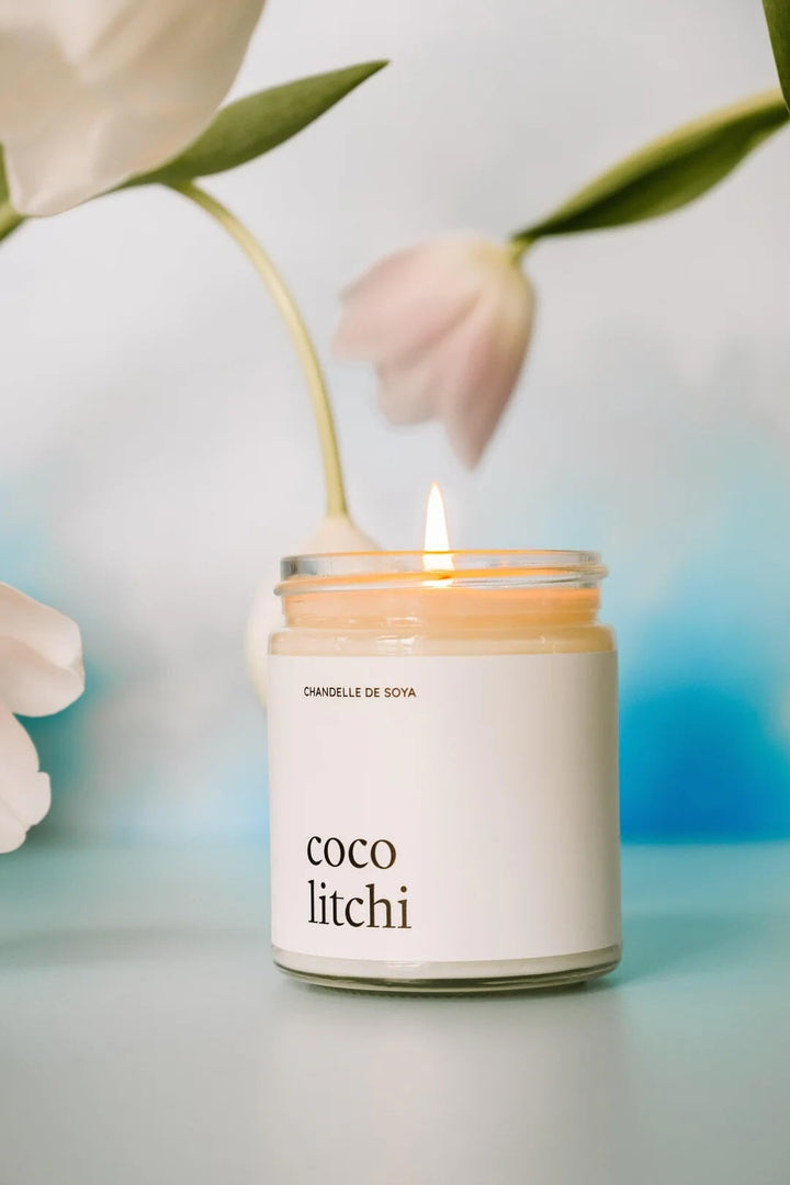 Chandelle de soya coco litchi marée chandelle Mlle et Coco