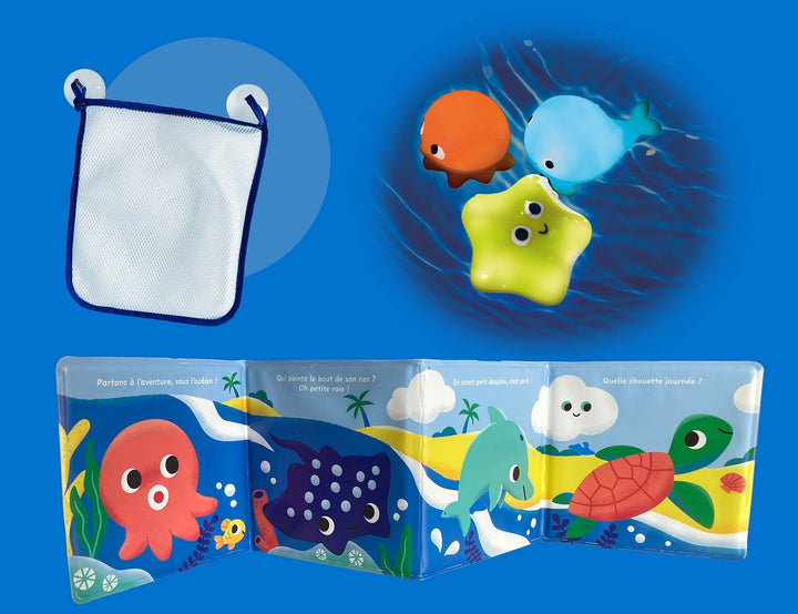 Mon premier livre de bain - Mon coffret de bain sensoriel - Pour un bain apaisant ! Auzou éditions Mlle et Coco