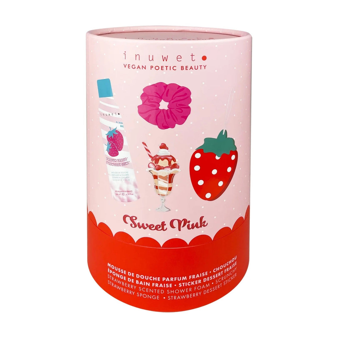 Coffret mousse de douches et accessoire - Fraise - Inuwet Produits de soins Inuwet 