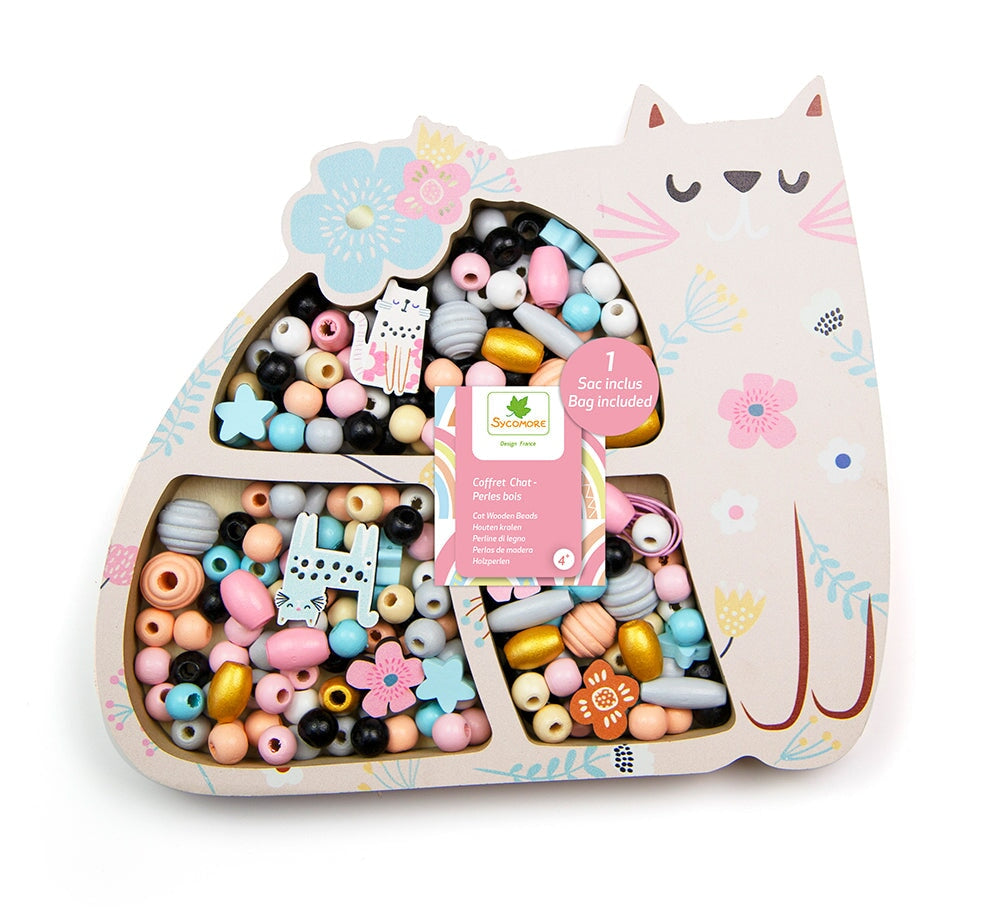 Coffret perles de bois - Chat - Sycomore Sycomore 