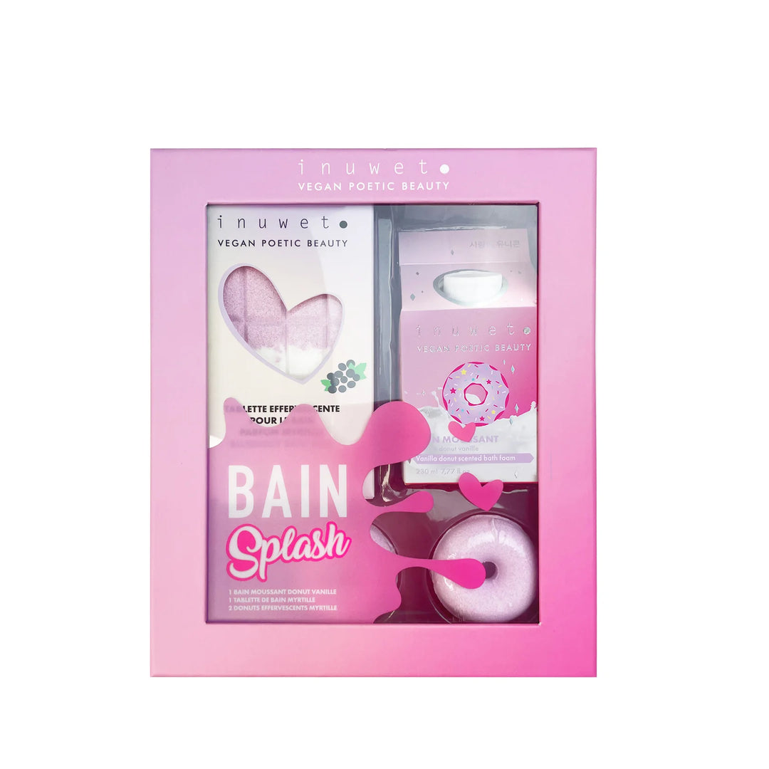 coffret de bain splash beignet vanille myrtille Inuwet