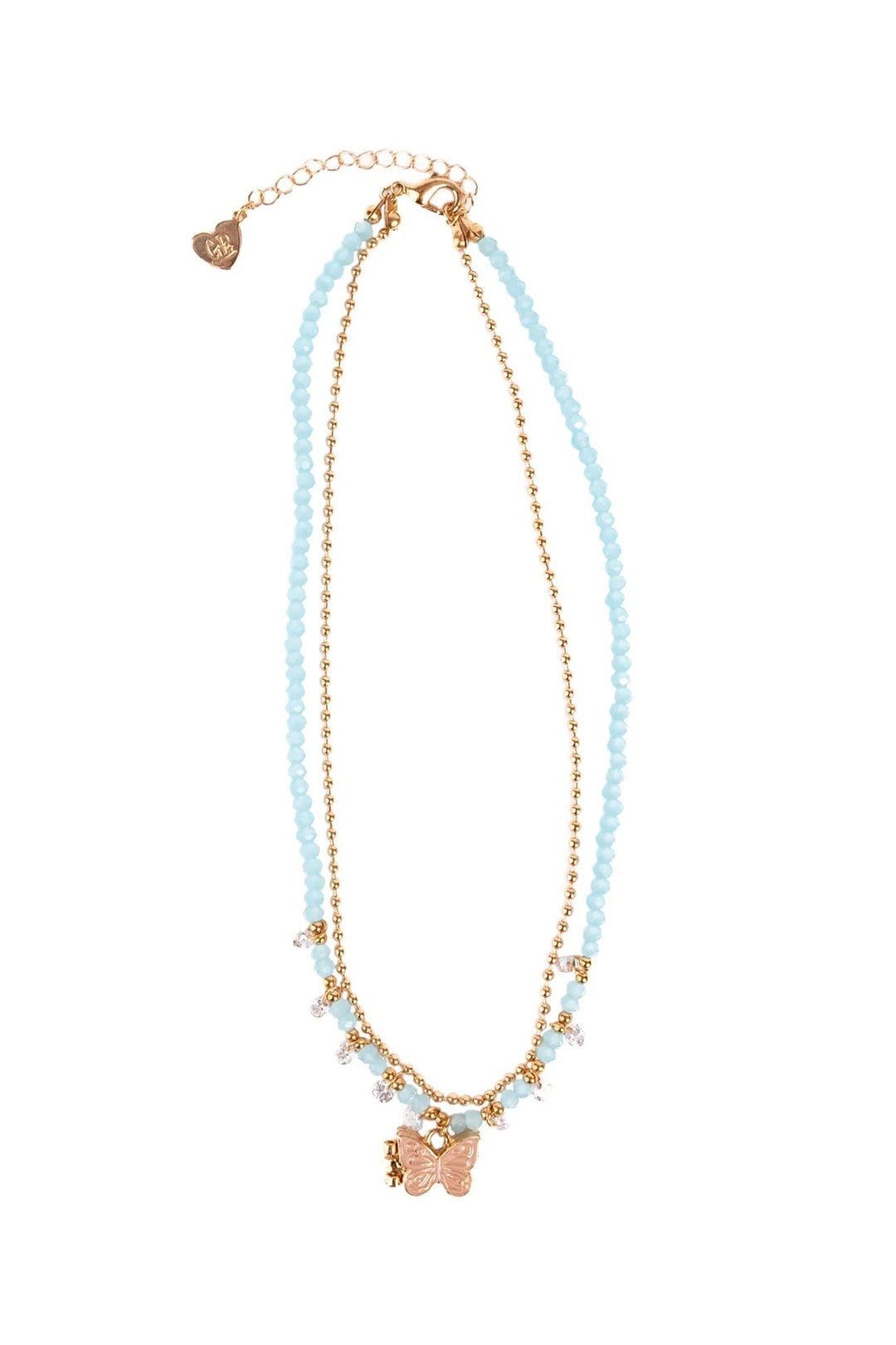 Collier pour enfant papillon bohème perles bleu Great Pretenders Mlle et Coco