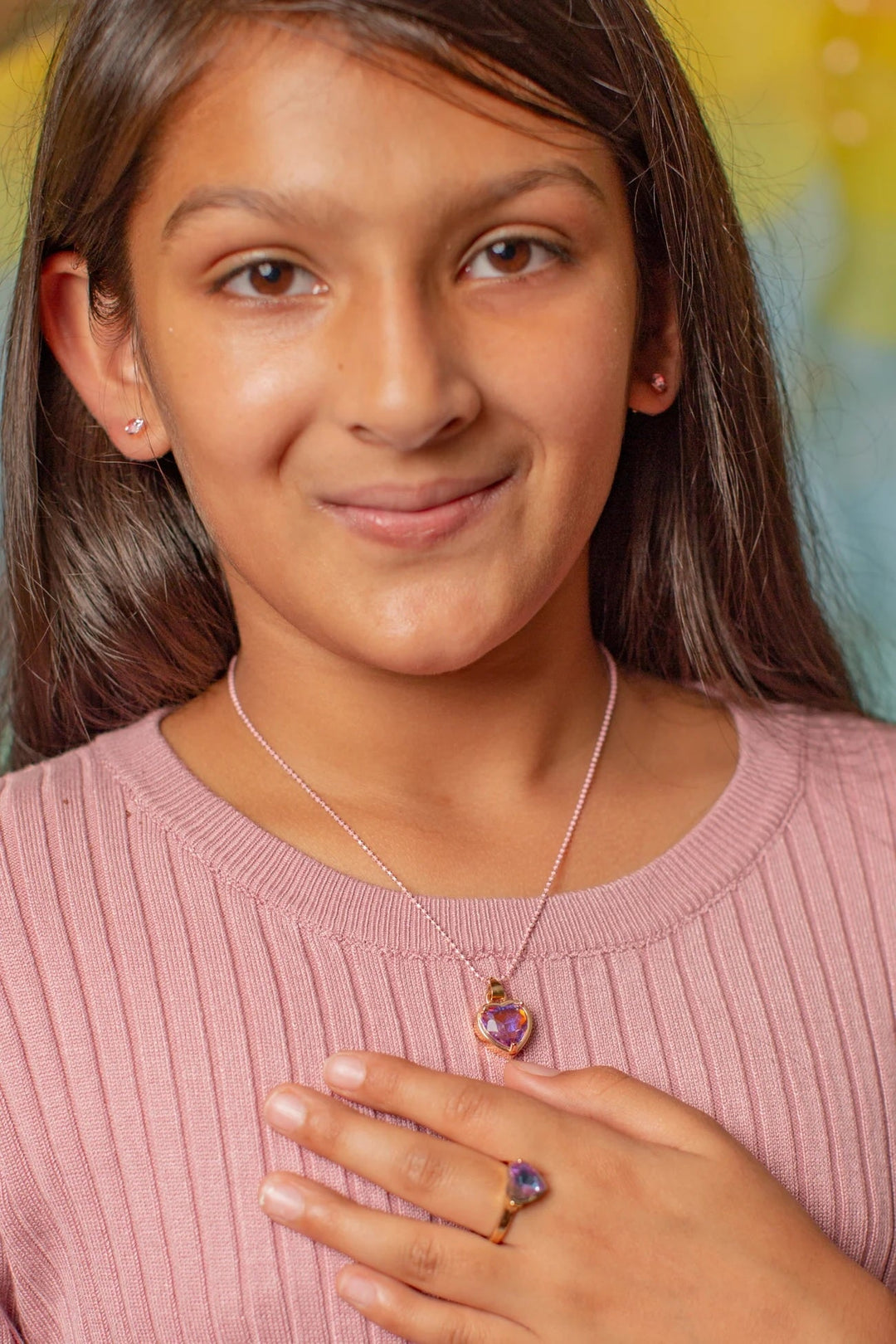Collier Coeur mauve Great Pretenders Mlle et Coco