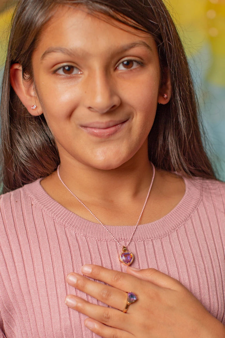 Collier Coeur mauve Great Pretenders Mlle et Coco