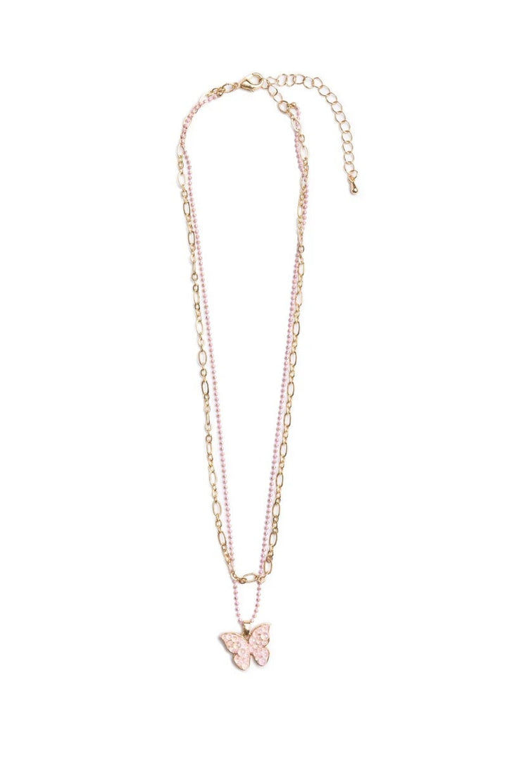 collier Great pretenders papillon rose Mlle et Coco