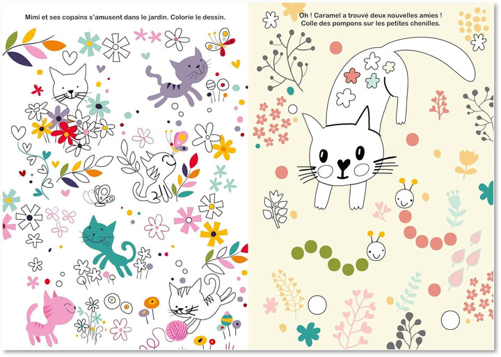 Livre à colorier Mes coloriages pompons Hemma Mlle et Coco