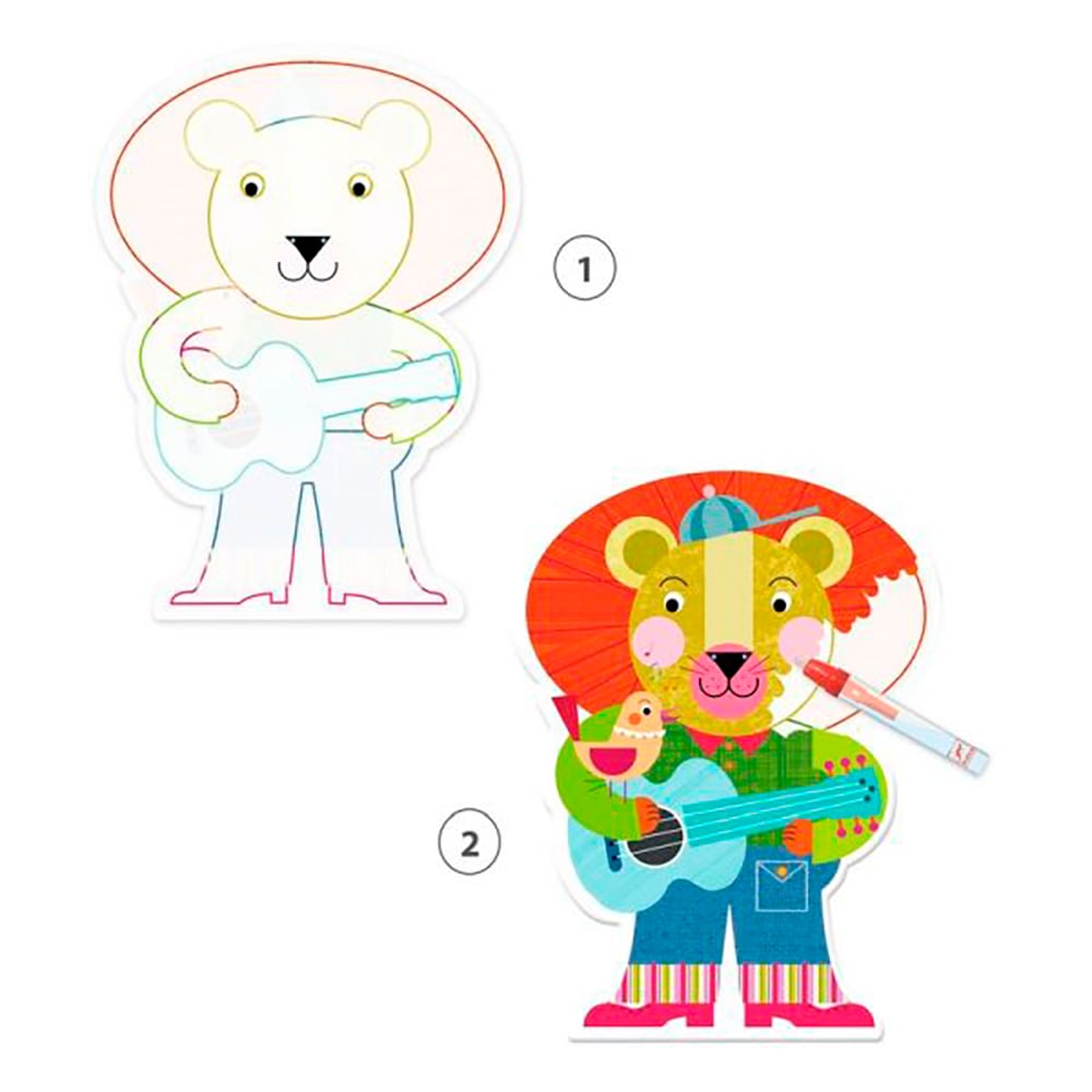 Coloriage magique Animalo-Len Djeco Mlle et Coco