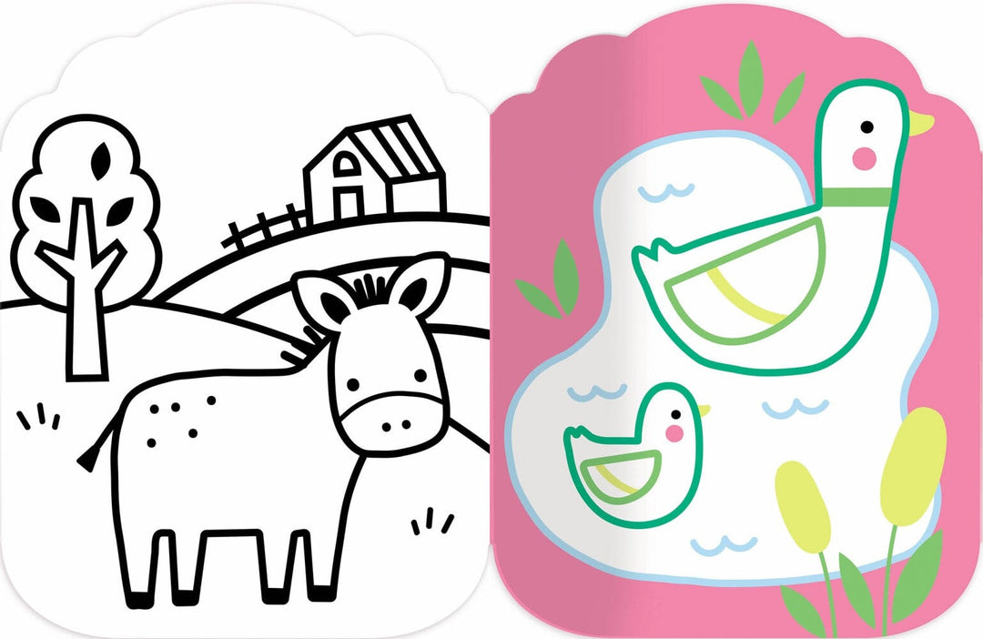 Je colorie sans depasser cahier coloriage animaux de la ferme Auzou Mlle et Coco