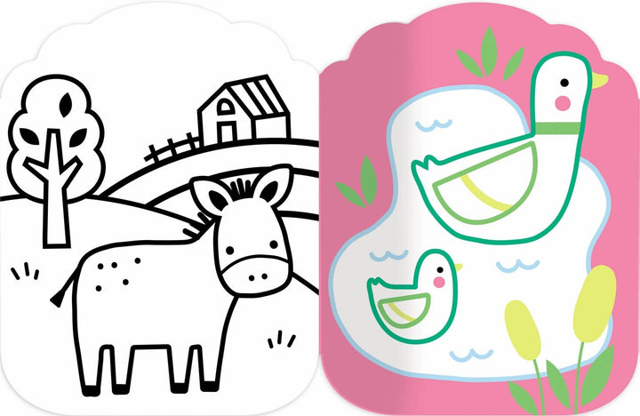 Je colorie sans depasser cahier coloriage animaux de la ferme Auzou Mlle et Coco