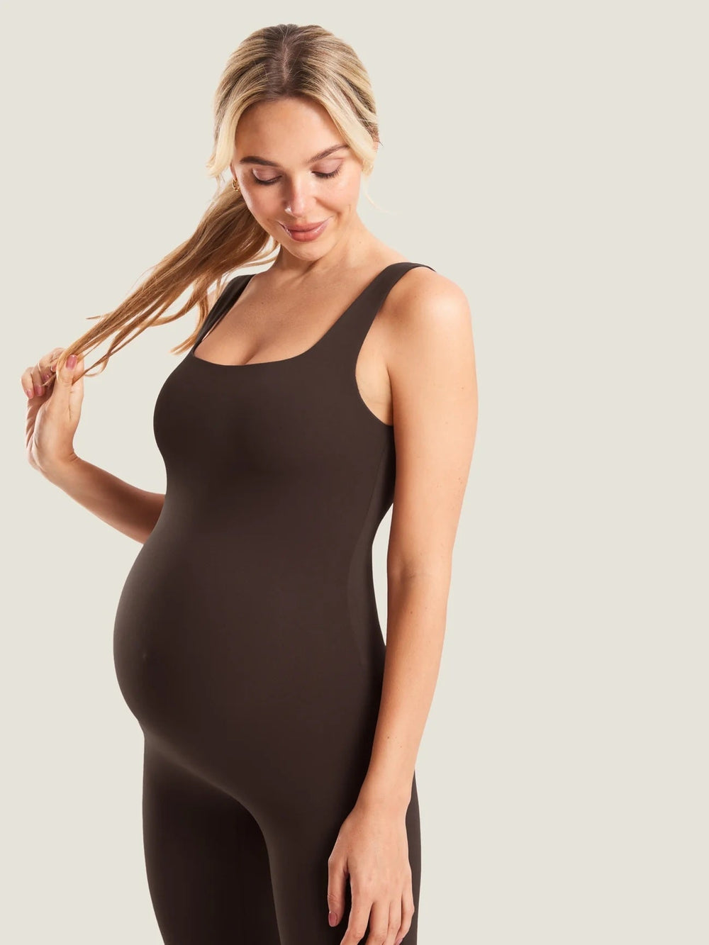 Combinaison de maternité natrelax brun chocolat Momanda Mlle et Coco