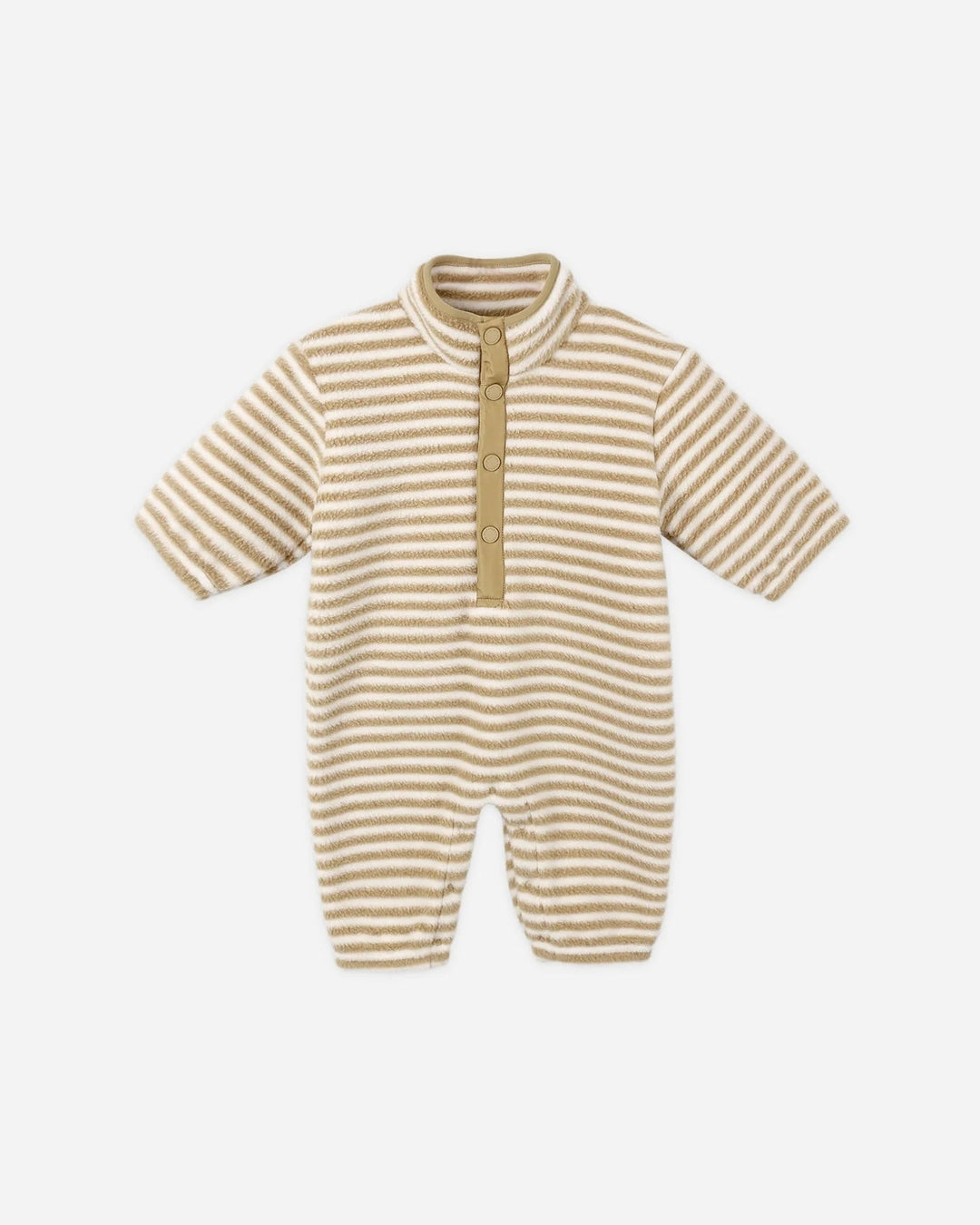 Combinaison d'hiver duveteuse Rayures caramel et beige Rylee + Cru Mlle et Coco
