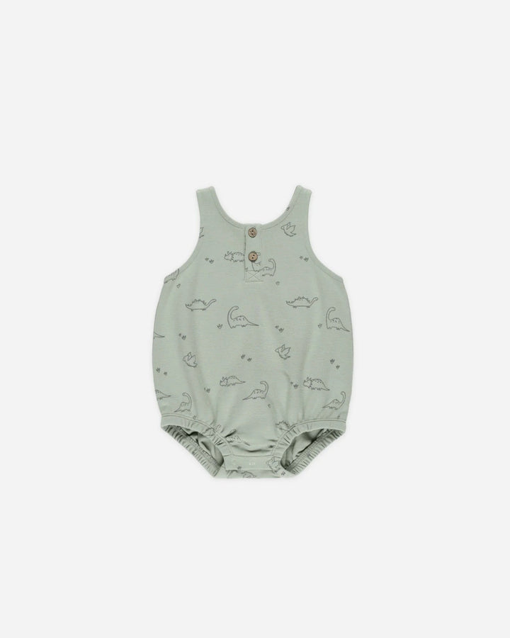 Combinaison vert sauge et motif dinosaures Quincy Mae Mlle et Coco 