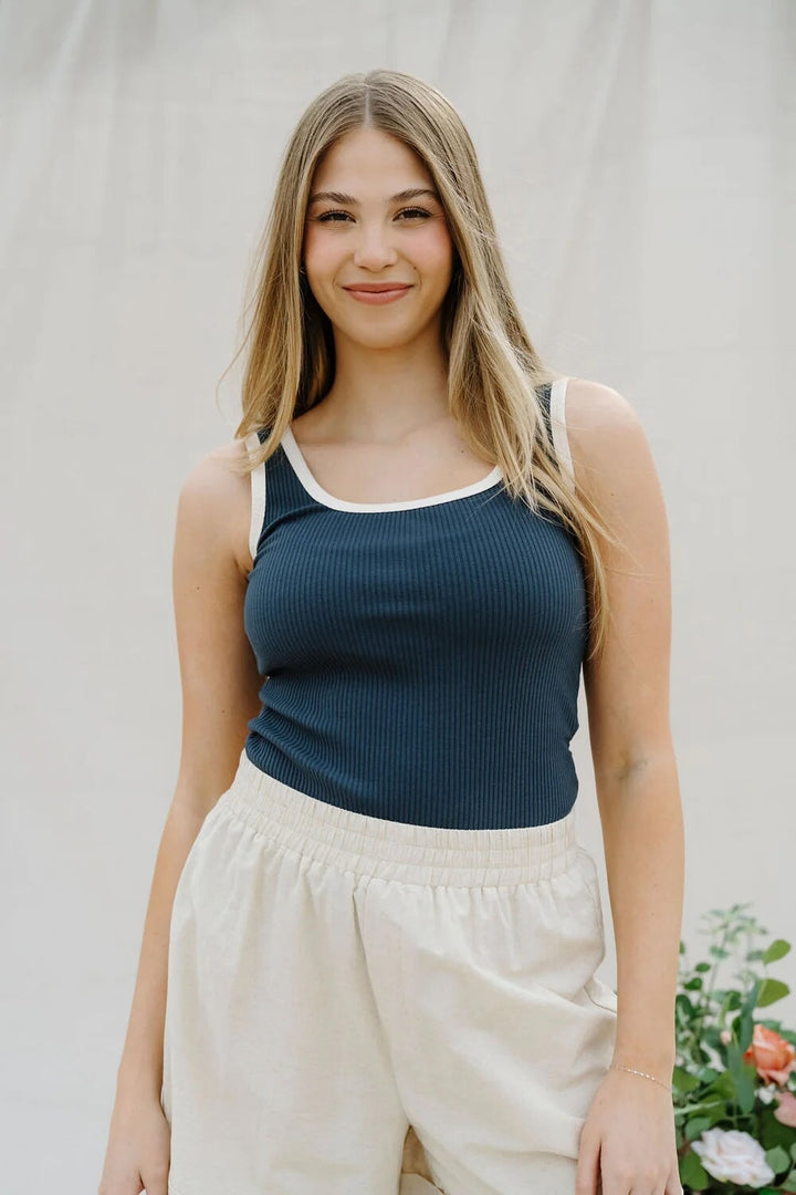 camisole rib combo bleu Rose maternité Mlle et Coco