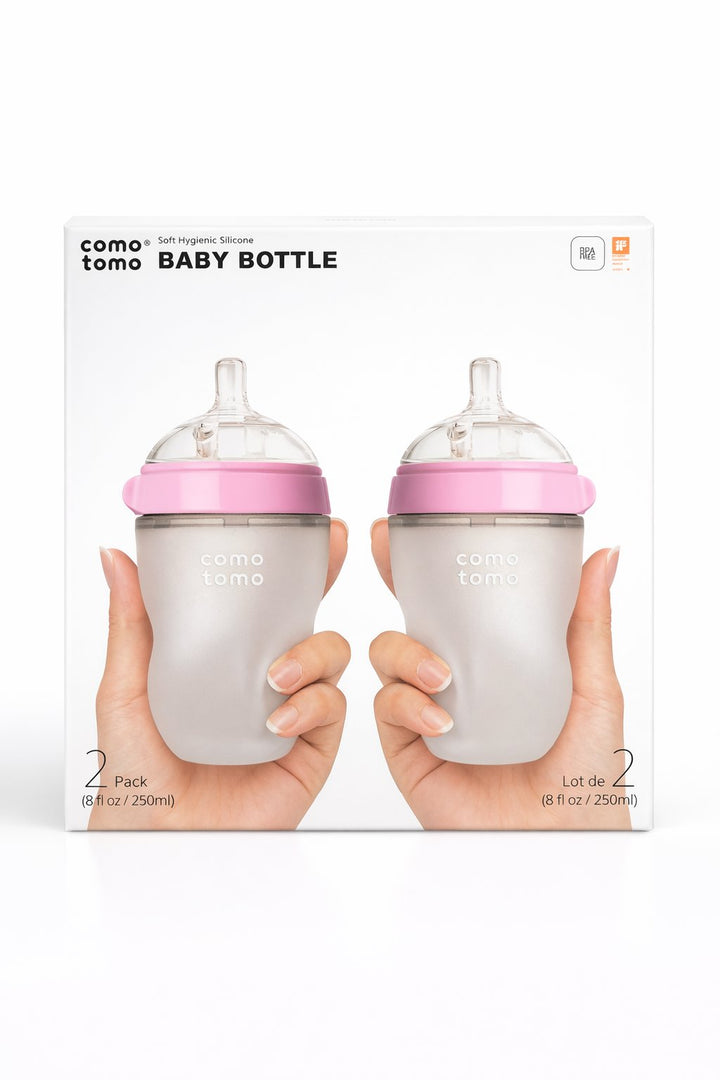 Como Tomo Soft Bottle 2-Pack - Pink 8 oz