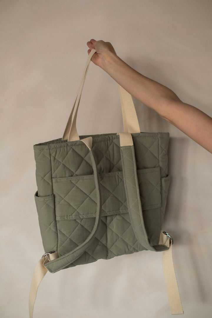 Sac à dos matelassé convertible menthe Dans le sac Mlle et Coco
