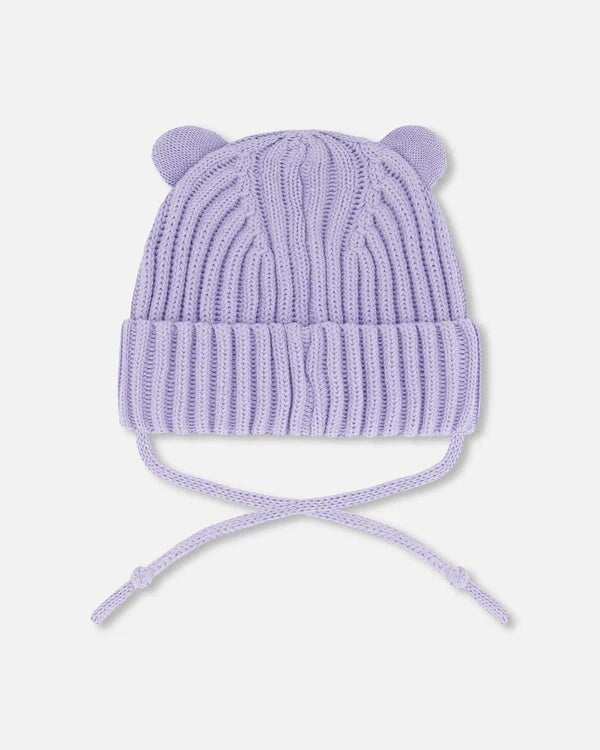tuque mi-saison coton cordon lilas Deux par Deux accessoire 