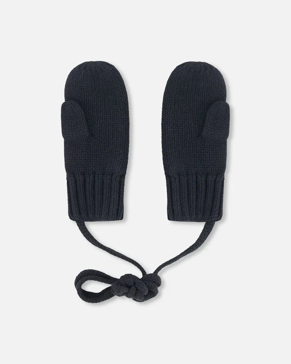 mitaine tricot coton noir Deux par Deux accessoire bébé