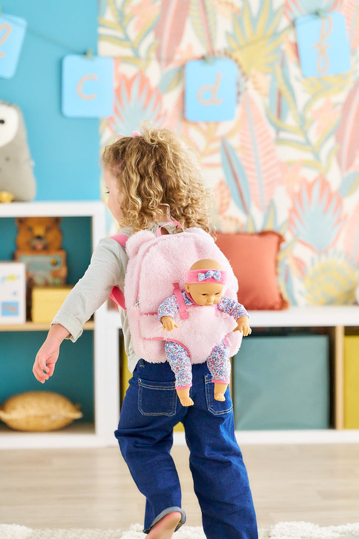 Porte-poupon rose peluche Corolle accessoire Mlle et Coco
