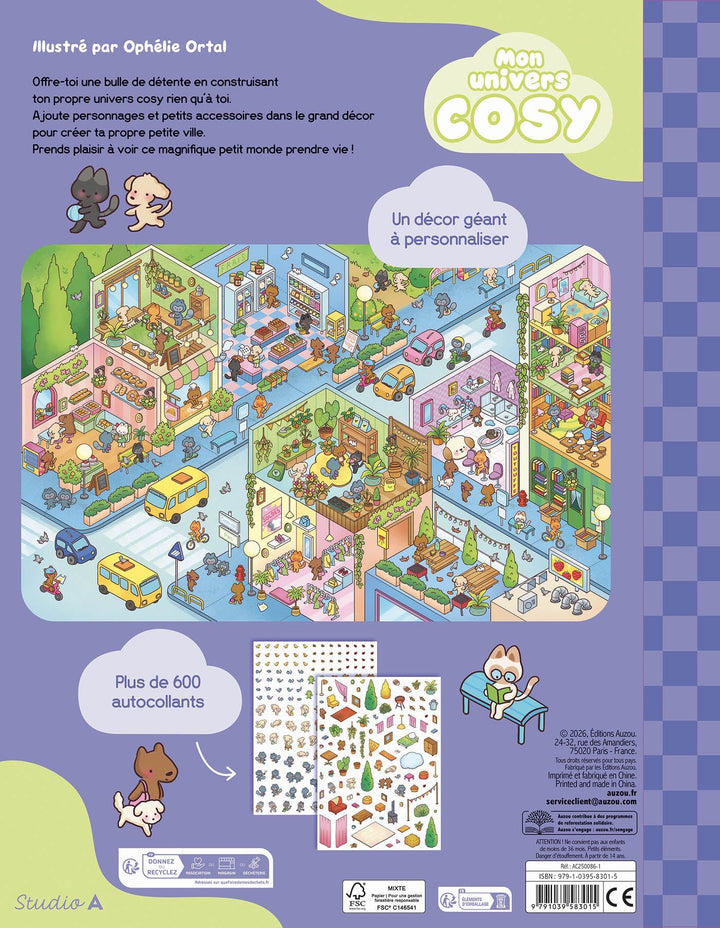 Mon univers cosy - Mes petites boutiques - Un univers géant à composer ! Auzou éditions Mlle et Coco
