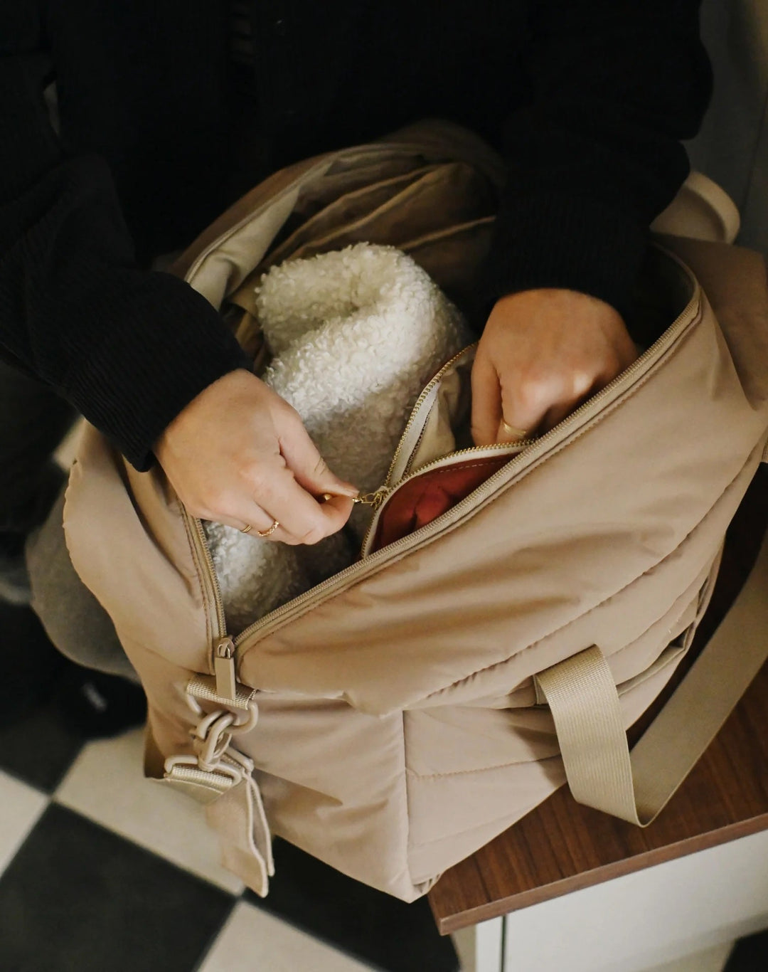 sac à couches latté Minika compagnie québécoise Mlle et Coco