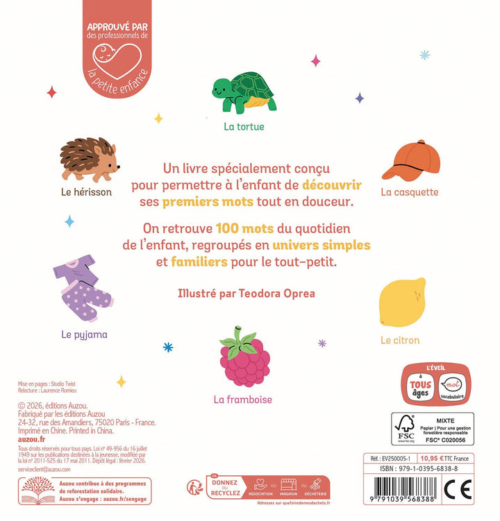 Livre Mes 100 mots tout en couleurs Auzou Mlle et Coco