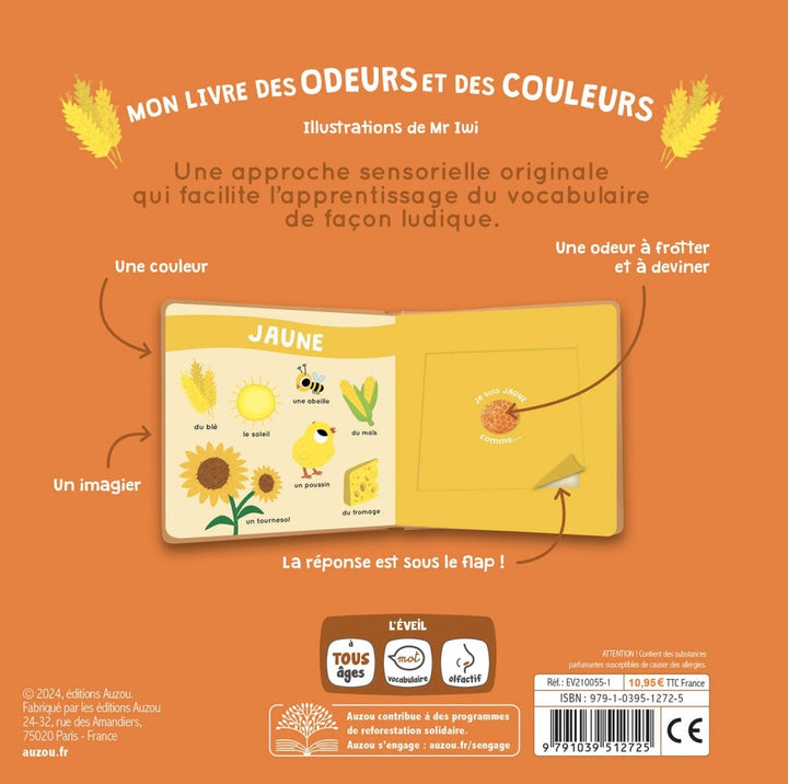 mon livre des odeurs et des couleurs la ferme Auzou