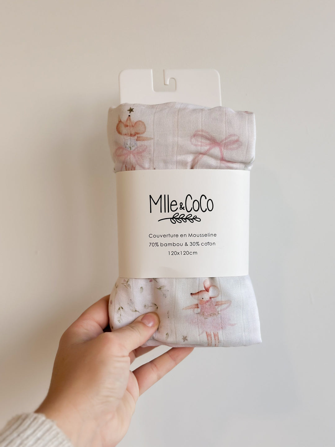Couverture en mousseline - Souris courte pointe - Mlle et Coco Literie Mlle et Coco 
