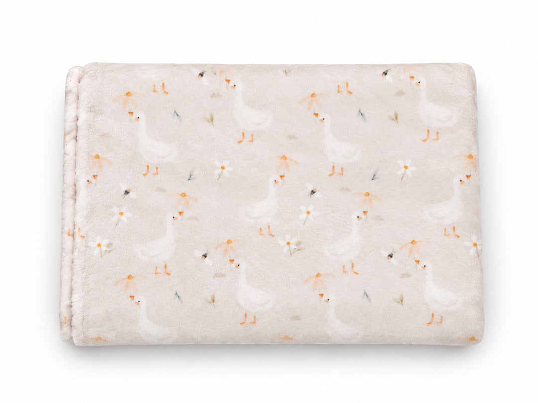 Couverture de minky - Canard et fleur - Mlle et Coco Literie Mlle et Coco 