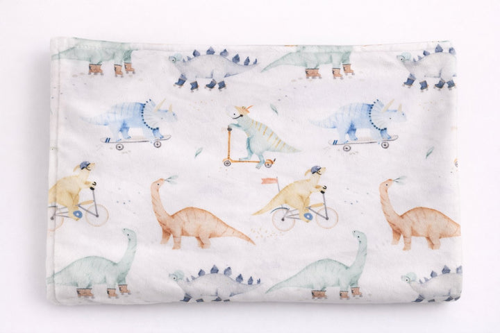Minky Blanket - Skateboarding Dino - Mlle et Coco