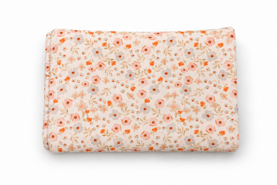 Couverture de minky Floraison corail Mlle et Coco