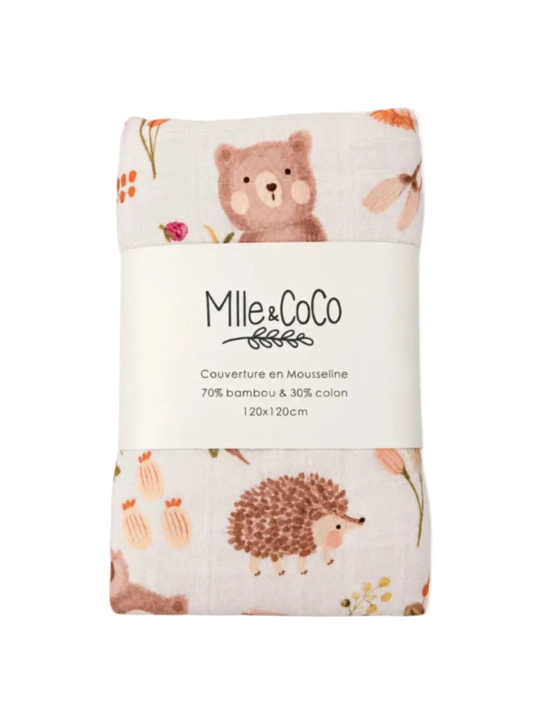 Couverture en mousseline Animaux forêt Mlle et Coco