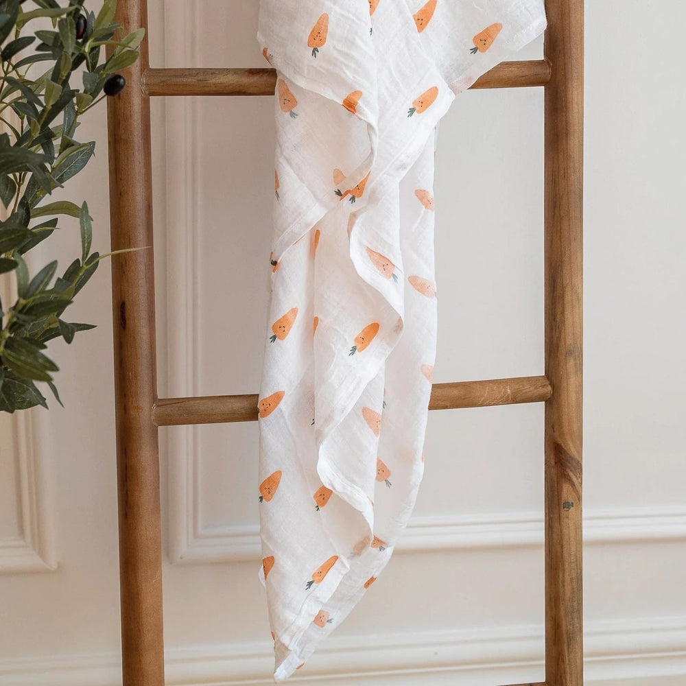 couverture mousseline carottes perlimpinpin coton Mlle et Coco