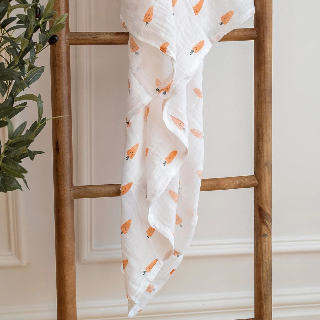 couverture mousseline carottes perlimpinpin coton Mlle et Coco