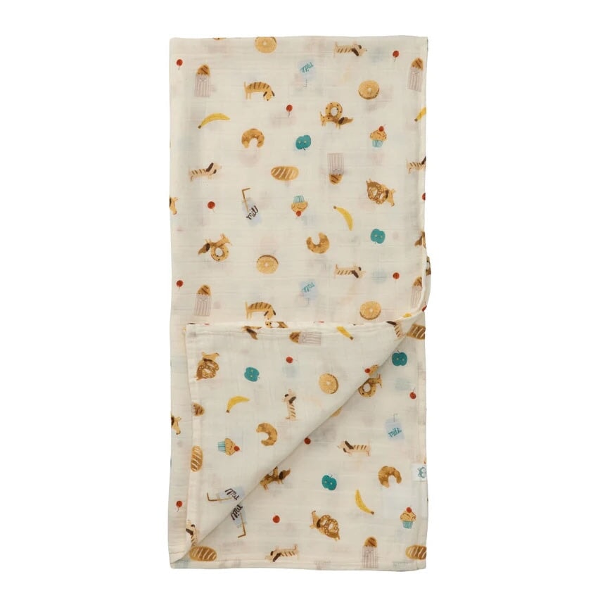 Couverture en mousseline petit-déjeuner Loulou Lollipop Mlle et Coco